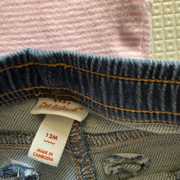 Carter’s|Baby girl outfit,Pink sleeveless bodysuit & jeans•••Size 12 months - Picture 3 of 4